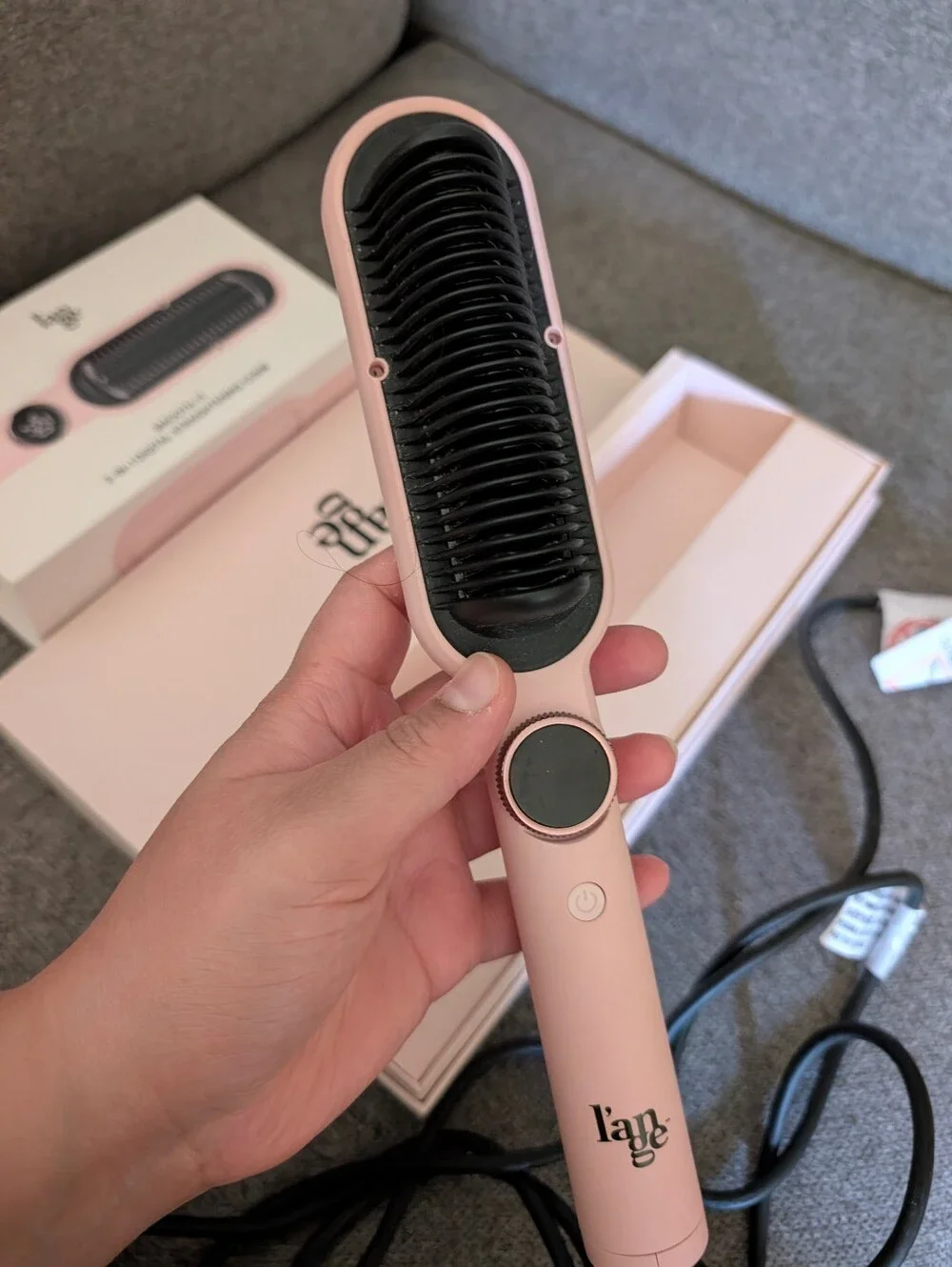 L'ange Smooth-It 2-in-1 Digital Straightening Comb in Blush. Like new In Box
